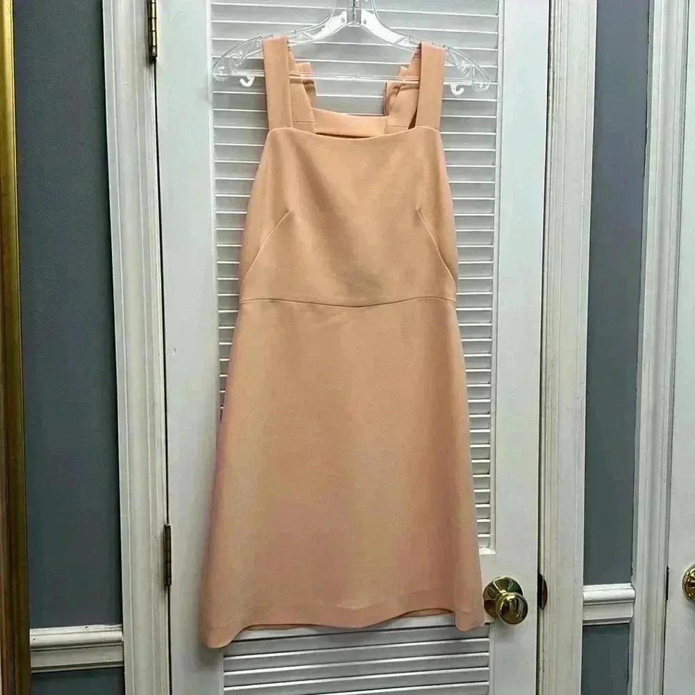 CLUB MONACO CLASSY DOUBLE BOW IN BACK PEACH DRESS SIZE 6 - Picture 4 of 8
